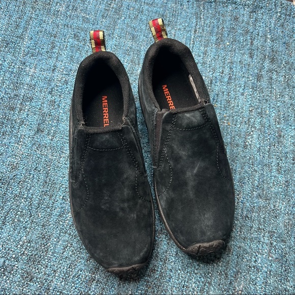 Merrell Jungle Moc Slip On Shoes in Black Suede Leather - Picture 2 of 7